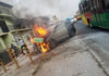 car catches fire