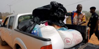 Peki SHS truck with loaded food items