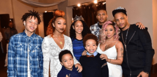 T.I with his wife, Tiny and their kids