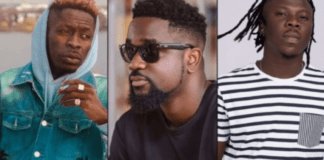 Shatta Wale, Sarkodie and Stonebwoy had their songs making an appearance on the list