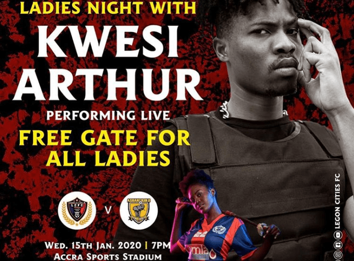Kwesi Arthur to perform at Legon Cities’ premier league match