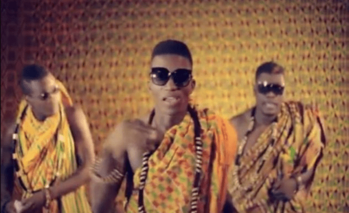 Castro (left), Kofi Kinaata (middle) and Asamoah Gyan in 'Odo Pa'