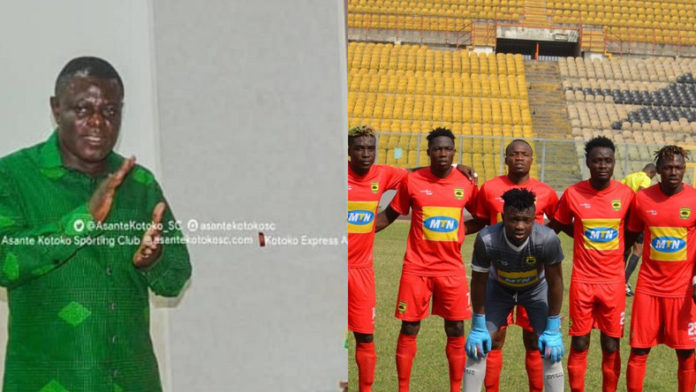 Dr Kyei with Kotoko players