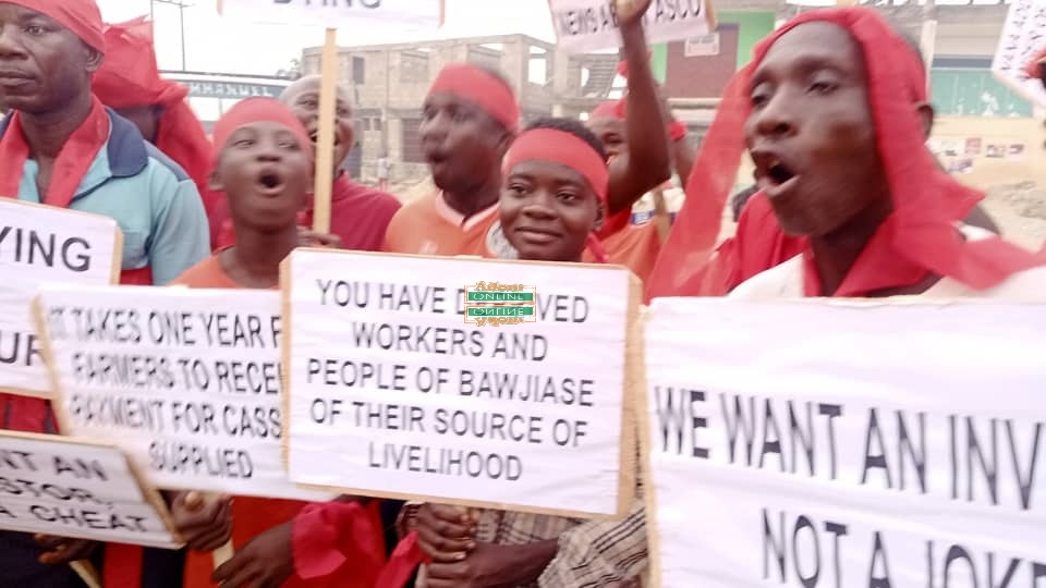 ayensu starch factory workers demo