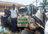 Mr James Awudi at Tesano Police Station after the accident in Accra