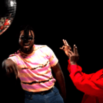 Lord Paper and Bosom P-Yung (red) in Asabone music video