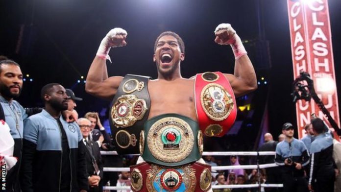 Anthony Joshua regained the WBA, IBF and WBO titles with victory over Andy Ruiz Jr. in Saudi Arabia in December