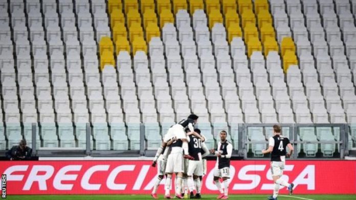 Juventus had no fans to celebrate with when they scored against Inter Milan at the weekend