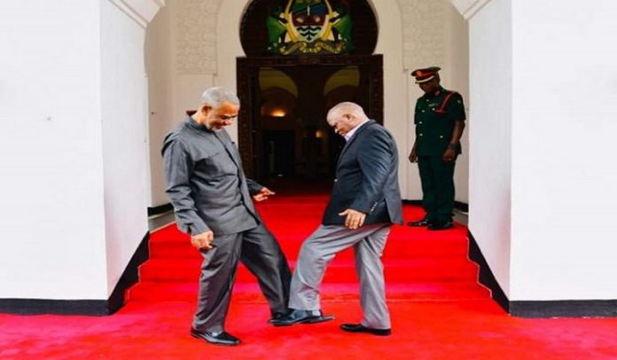 Coronavirus: Tanzania's president prefers foot greeting