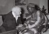 Chief S L Akintola Prime minister of western Nigeria in conversation with the prime minister of Isra