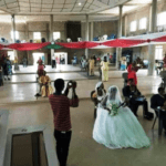 Viral photo: Couple, wedding guests observed social distancing