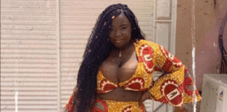 Actress Maame Serwaa puts her cleavage on display