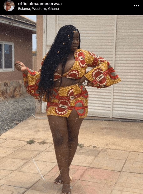 Actress Maame Serwaa posing for the camera