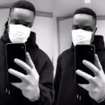 Sarkodie wears nose mask, gloves to protect himself from the deadly Covid-19