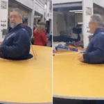 Italian man wears giant cardboard circle to enforce social distancing