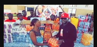 Nhyiraba Kojo donate items to Twin City Special School