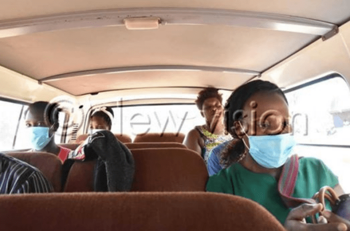 Commercial drivers in Uganda carry 2 passengers per row