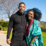 L-R: Jamie Foxx and GUBA Enterprise boss Dentaa Amoateng