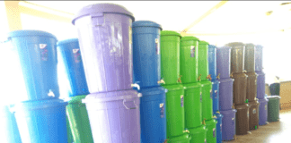 Veronica Buckets lined up in different colours