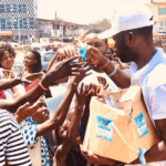 Kiva Foundation CEO donating hand sanitisers to the less-privileged