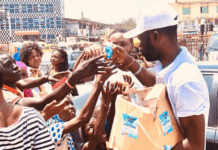 Kiva Foundation CEO donating hand sanitisers to the less-privileged