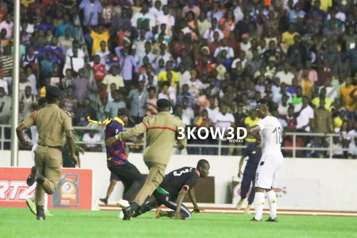 Pitch invader on the floor