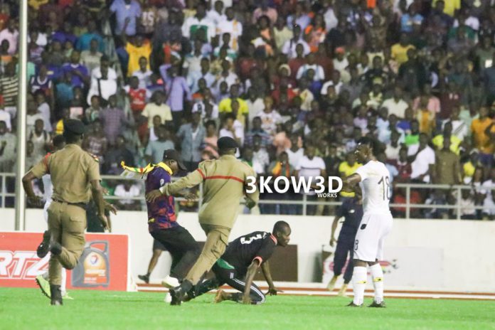 Pitch invader on the floor