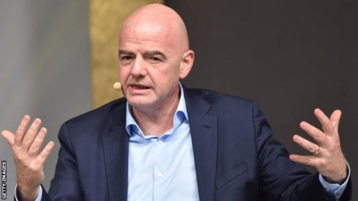 The Fifa president Gianni Infantino was speaking to Fifa's 211 member associations on Friday