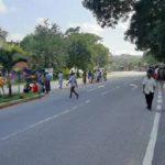 Residents of Brafoyaw massing up at the entrance of Aggrey Memorial