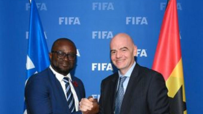 GFA President Kurt Okraku with FIFA boss, Gianni Infantino