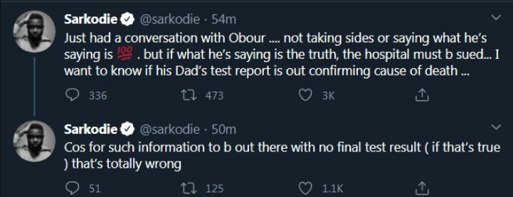 Ridge Hospital must be sued if... Sarkodie backs Obuor