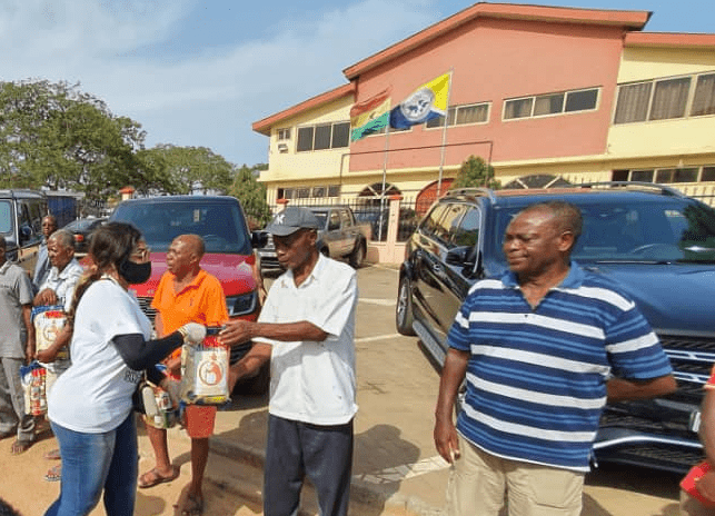 Amadia foundation presents food items to aged people living in Tema