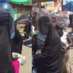 Woman wears bottle instead of nose mask to prevent coronavirus infection