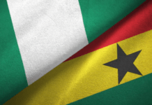 File Photo: Ghana and Nigeria flags
