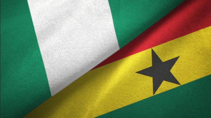 File Photo: Ghana and Nigeria flags