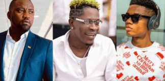 File Photo: L-R: John Dumelo, Shatta Wale and Kidi