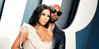 Kim Kardashian & Kanye West at Vanity Fair Oscar Party