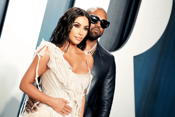 Kim Kardashian & Kanye West at Vanity Fair Oscar Party