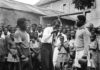 Roy Ankrah with two amateur boxers