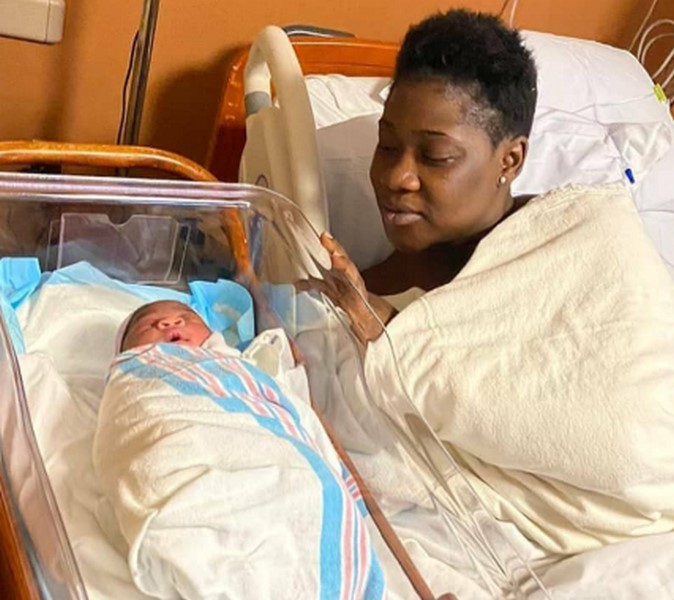 mercy johnson and her new baby
