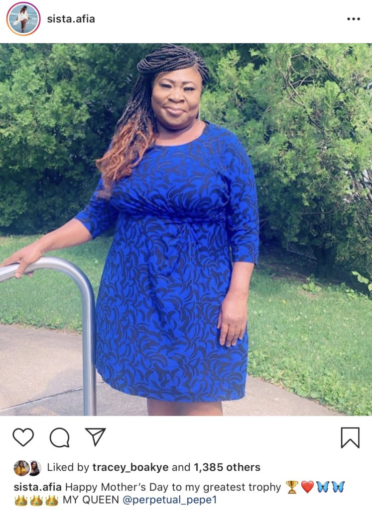Sista Afia describes her mother as her greatest trophy on Mother's Day