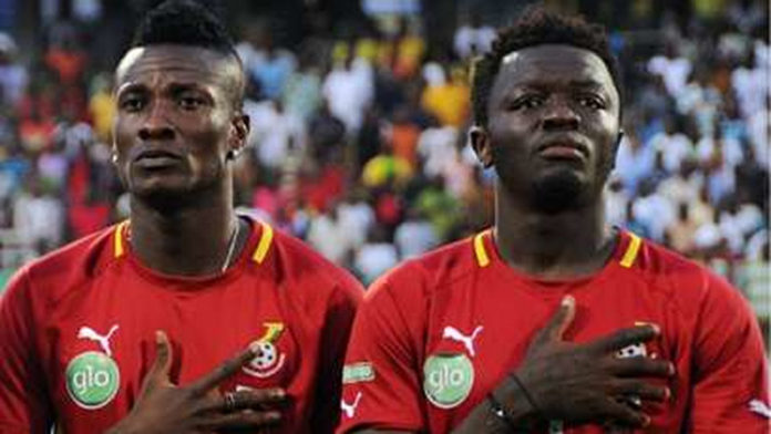 Asamoah Gyan and Sulley Muntari