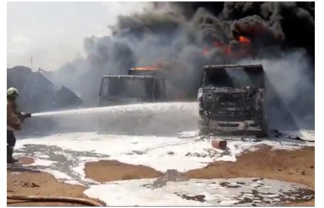 Diesel Tankers gutted by fire