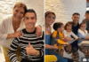 Cristiano Ronaldo with his mother and (right) with his family as it emerges he is buying a £7m property for them in Portugal