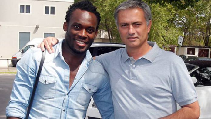 Essien with Jose Mourinho