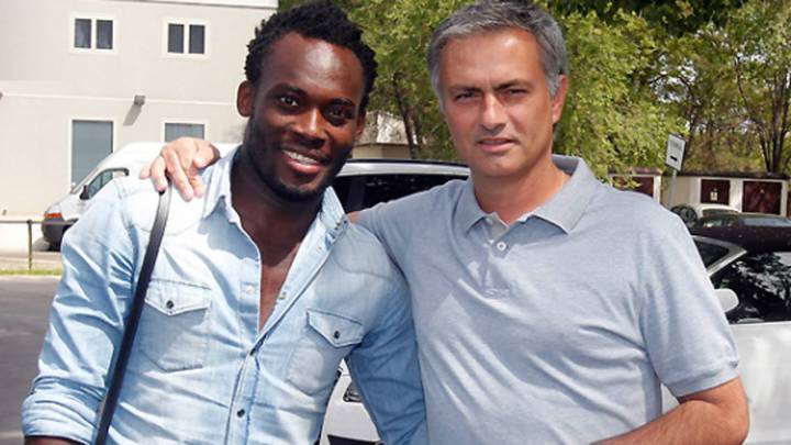 Essien with Jose Mourinho