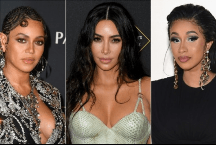 Beyoncé, Kim Kardashian West and Cardi B (Getty Images)