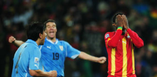 Asamoah Gyan missed a late penalty against Uruguay during 2010 World Cup in South Africa