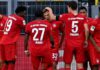 La joie des joueurs du Bayern Munich face au Borussia Dortmund Image credit: Getty Images