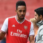 Arsenal Head Coach Mikel Arteta talks to Pierre-Emerick Aubameyang at half time during a friendly match between Arsenal and Charlton Athletic at Emirates Stadium on June 06, 2020 Image credit: Getty Images